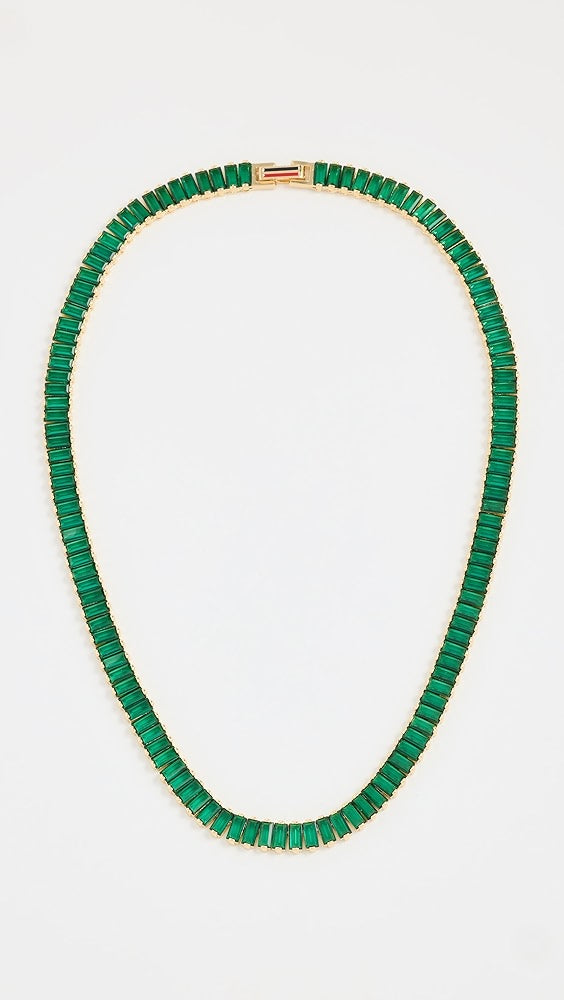 Clare V Baguette Collar Gold/Emerald abigail fashion