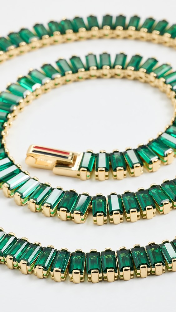 Clare V Baguette Collar Gold/Emerald abigail fashion