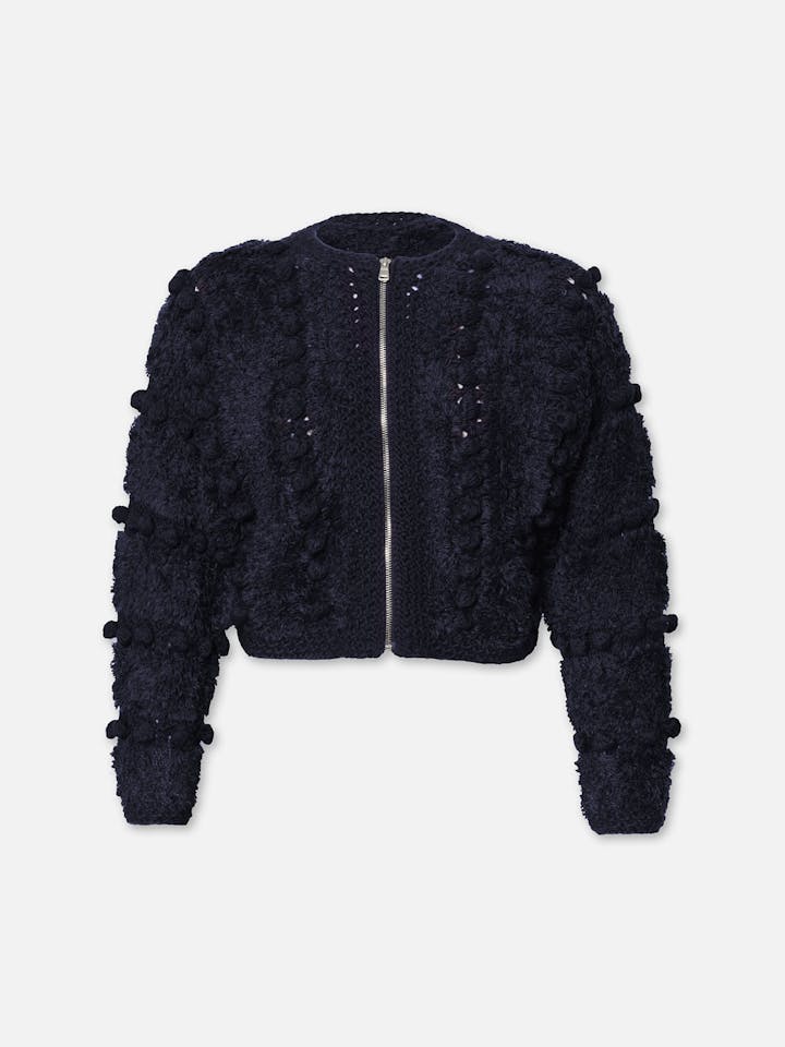 Frame Pom Pom Cardi Navy abigail fashion