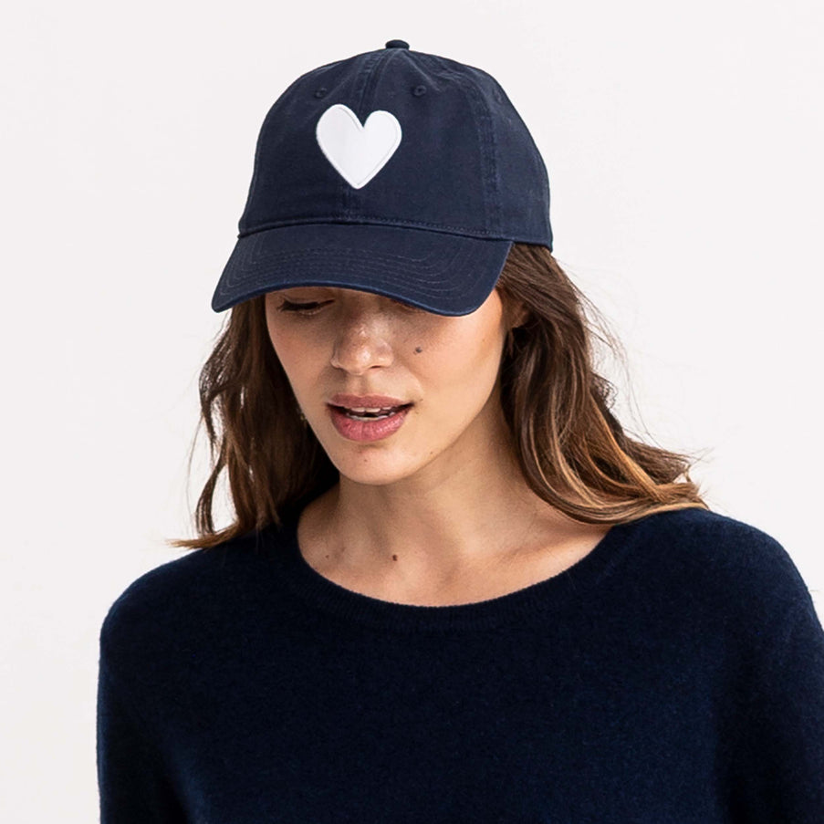 Kerri Rosenthal Baseball Hat Heart Patch Indigo/White Indigo/White abigail fashion