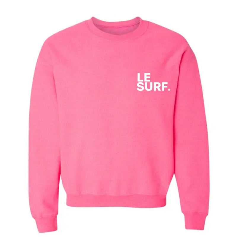 Le Surf Le Surf Sweatshirt Neon Pink With Small White Logo Neon Pink With Small White Logo abigail fashion