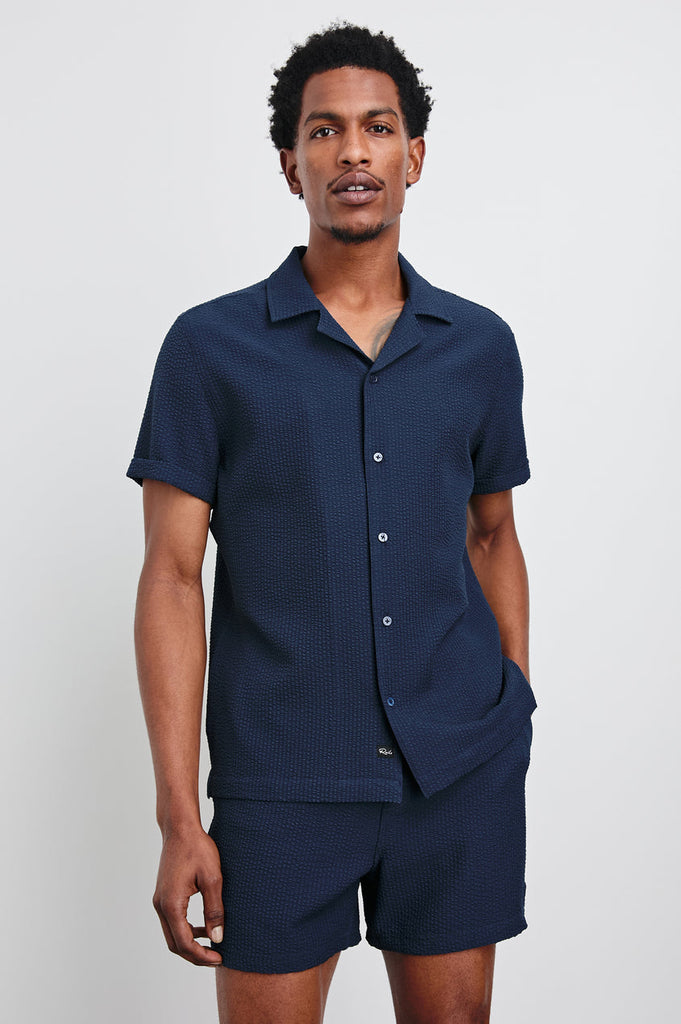 Rails Amalfi Shirt Navy Seersucker abigail fashion