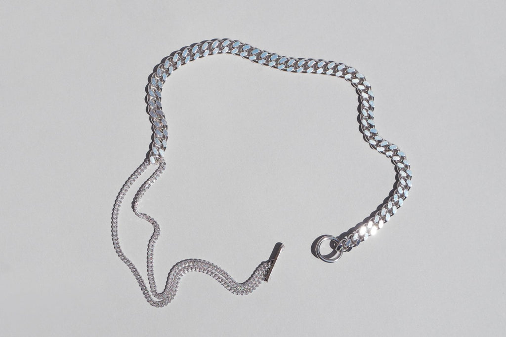 Saskia Diez Grand Necklace Choker Mixed Silver abigail fashion