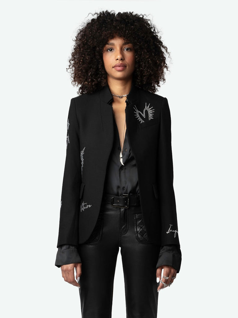 Zadig & Voltaire Very Diamante Blazer Noir abigail fashion